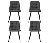 Chaise Cuisine Lot de 4,Chaises Velours Salle à Manger avec Dossier et Pieds en Fer, Chaise Table a Manger, Chaisse Tapissées Scandinave pour Salle à Manger,Salon,Cuisine,Chambre à Coucher (Gris)