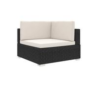 Chaise d angle 1 pc et coussins Résine tressée Noir