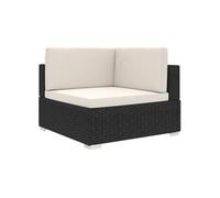 Chaise d angle 1 pc et coussins Résine tressée Noir