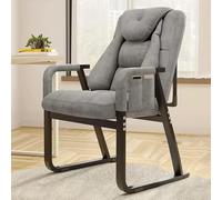 Chaise D’appoint Mid Century Modern Chair Fauteuil Inclinable,Chaise De Canapé Plat Allongée Chaise Confortable pour Chambre à Coucher Petites Pièces Intérieures,Faut, Gray 2