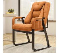 Chaise D’appoint Mid Century Modern Chair Fauteuil Inclinable,Chaise De Canapé Plat Allongée Chaise Confortable pour Chambre à Coucher Petites Pièces Intérieures,Faut, Orange