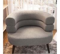 Chaise D’appoint Moderne Blanche avec Tissu Sherpa, Dossier Incurvé, Canapé Paresseux Câlin pour Salon, Chambre à Coucher, Salon, Bureau - Canapé De Lecture Confortable, Light Gray