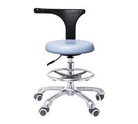 Chaise d’Assistant Dentaire Tabouret Roulant Chaise de Salon de Laboratoire Tabouret de Dentiste pivotant à 360 ° avec Hauteur du Dossier réglable, D, M