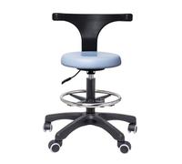 Chaise d’Assistant Dentaire Tabouret Roulant Chaise de Salon de Laboratoire Tabouret de Dentiste pivotant à 360 ° avec Hauteur de Dossier réglable, B, L