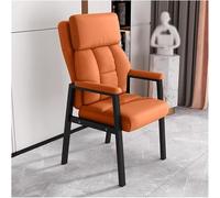 Chaise D’invité en Cuir avec Accoudoirs Rembourrés,Chaise De Canapé Simple Moderne du Milieu du Siècle pour Le Salon,Chaise De Lecture à Dossier Haut, Chaises Long, Orange, One Size