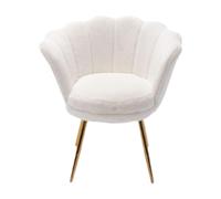 Chaise d'accent Ya-Home capitonnée avec pieds dorés, chaise moderne en forme de pétale pour coin de pièce à vivre/chambre à coucher