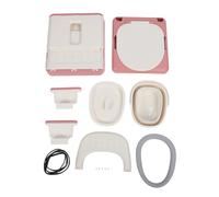 Chaise d'aisance de chevet pliante avec accoudoirs pour adultes, prévention des odeurs de toilettes portables, forte charge, pour femmes enceintes âgées, plastique rose et