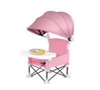 Chaise D'alimentation Pour Bébé Pliable, Chaise D'alimentation Pliante Pour Bébé Siège Rehausseur De Voyage, Siège Rehausseur Avec Plateau Amovible Et Pare-sole Pour Bébé, Table À Manger, Camping