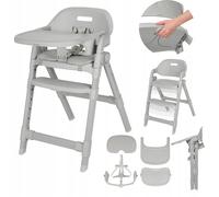 Lionelo Matt Chaise Haute Bébé 5 en 1, Pliable et Évolutive (Gris)
