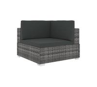 Chaise exterieur non pliable en resine tressee H. 52.5 cm gris