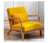 Chaise d'appoint Chaise de lecture moderne du milieu du siècle avec coussin lombaire Fauteuil de salon rembourré avec cadre en bois massif et coussin doux pour salon, chambre à coucher, Belcony