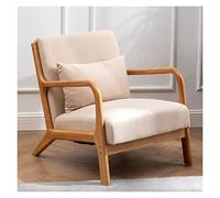 Chaise d'appoint Chaise de lecture moderne du milieu du siècle avec coussin lombaire Fauteuil de salon rembourré avec cadre en bois massif et coussin doux pour salon, chambre à coucher, Belcony