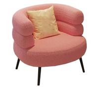 Chaise d'appoint élégante rose avec dossier nu et pieds noirs pour salon, chambre à coucher, salle de maquillage, coin lecture, design confortable et chic