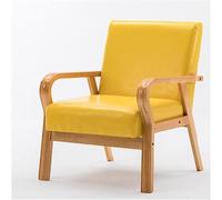 Chaise d'appoint en cuir, chaise de salon rembourrée confortable avec accoudoirs, chaise de lecture simple du milieu du siècle pour salon, chambre, réception et dortoirs