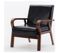 Chaise d'appoint en cuir du milieu du siècle, chaise de salon rembourrée confortable pour salon, chambre, réception et dortoirs, chaise à dossier élégante avec accoudoirs