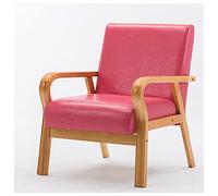 Chaise d'appoint en cuir du milieu du siècle confortable avec accoudoirs rétro pour salon, chambre à coucher, réception et dortoirs