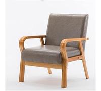 Chaise d'appoint en cuir du milieu du siècle - Confortable - Rétro - Rembourrée - Avec accoudoirs - Chaise de lecture simple élégante pour salon, bureau et espaces de réception