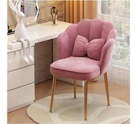 Chaise d'appoint en velours glamour rose rouge avec design unique de coquillage finition velours et pieds en métal parfait pour lire et se détendre 42 x 40 x 45 cm décoration d'intérieur élégante