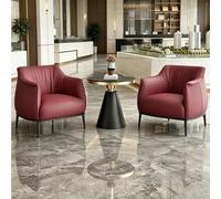 Chaise d'appoint Minimaliste Italienne Moderne, Fauteuil câlin en Forme de U for Le Hall du Bureau, la réception de l'hôtel, la Salle de négociation Commerciale et Le Salon(Burgundy)