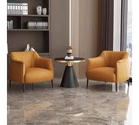 Chaise d'appoint Minimaliste Italienne Moderne, Fauteuil câlin en Forme de U for Le Hall du Bureau, la réception de l'hôtel, la Salle de négociation Commerciale et Le Salon(Orange)