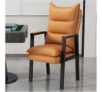 Chaise d'appoint moderne en cuir du milieu du siècle, canapé confortable à dossier haut pour salon, chaise de lecture élégante avec cadre en métal, rembourrage gris