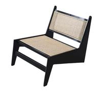 Chaise d'appoint moderne en rotin du milieu du siècle, sans accoudoirs, cerise, convient pour le salon, la chambre d'amis, le bureau à domicile, les balcons et les terrasses