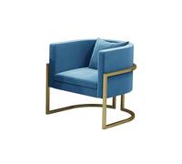Chaise d'appoint moderne en velours bleu avec structure stable en métal pour chambre à coucher et salon Design élégant pour maison familiale magasin