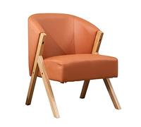 Chaise d'appoint moderne pour salon avec support en bois massif et rembourrage en éponge, chaise de lecture contemporaine pour réception (orange)