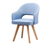 Chaise d'appoint pivotante moderne du milieu du siècle avec pieds en bois, fauteuil en tissu confortable pour bureau à domicile, étude, salle de réunion, design économiseur d'espace, bleu