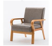 Chaise d'appoint rétro du milieu du siècle en cuir rembourré avec accoudoirs pour chambre à coucher et salon, chaise de lecture simple confortable pour adultes dans les dortoirs de réception et plus