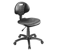 Chaise d'atelier Nargo haut noir - Avec roulettes