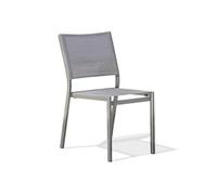 Chaise dcb garden en aluminium empilable non pliable exterieur H. 84 cm gris