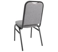 Chaise de banquet avec dossier carré et tissu gris - Lot de 4
