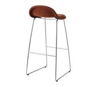 Chaise de bar 3D rembourré polished stainless steel frame