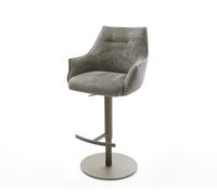 Chaise-de-bar Alja-Flex Bou oux Boue Pied pivotant réglable en hauteur couleur titane Couleur titane Ressort ensaché