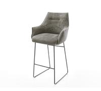 Chaise-de-bar Alja-Flex Bou oux Boue Pied trapèze noir Noir Ressort ensaché