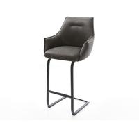 Chaise-de-bar Alja-Flex Microfibre Anthracite Vintage Chaise cantilever plate Métal Noir Ressorts ensachés
