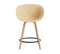 Normann Copenhagen Chaise de bar avec accoudoirs Mat 65cm chanvre, noir LxHxP 64x55x100cm