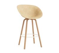 Normann Copenhagen Chaise de bar avec accoudoirs Mat 75cm chanvre, crème LxHxP 64x55x110cm