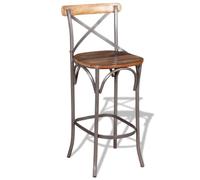 Chaise De Bar Bois Massif Recyclé Style Que Unique | Bois récupération teck manguier acacia, fait main, support 110 kg, couleur variée, décoration intérieure