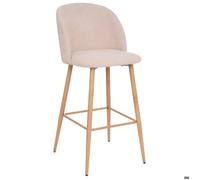 Chaise de bar ""Celeste"" velours côtelé beige - Atmosphera Créateur d'intérieur