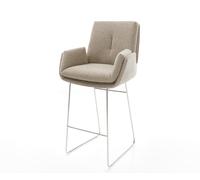 Chaise-de-bar Clea-Flex Bou oue Pied trapèze acier inoxydable Argent