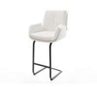 Chaise-de-bar Clea-Flex Bou rème-blanc Pied cantilever plat noir Noir
