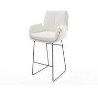 Chaise-de-bar Clea-Flex Bou rème-blanc Pied trapèze noir Noir