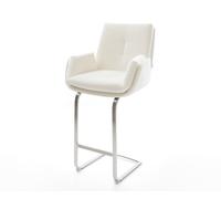 Chaise-de-bar Clea-Flex Bou oux Beige Pied cantilever acier inoxydable Argent