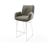 Chaise-de-bar Clea-Flex Bou oux Boue Pied trapèze acier inoxydable Argent