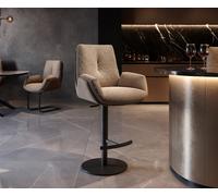 Chaise-de-bar Clea-Flex mélange de matériaux boue pied pivotant réglable en hauteur métal pivotant ressorts ensachés