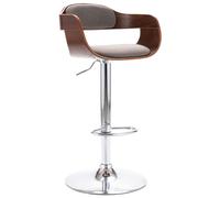 Chaise de Bar Contreplaqué et Tissu Gris Tabouret Siège Comptoir Bistro vidaXL