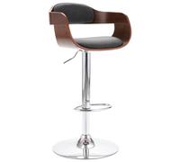 Chaise de Bar Contreplaqué et Tissu Gris Tabouret Siège Comptoir Bistro vidaXL