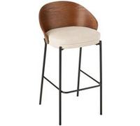 Chaise de Bar Design "Lone" 97cm Marron & Beige